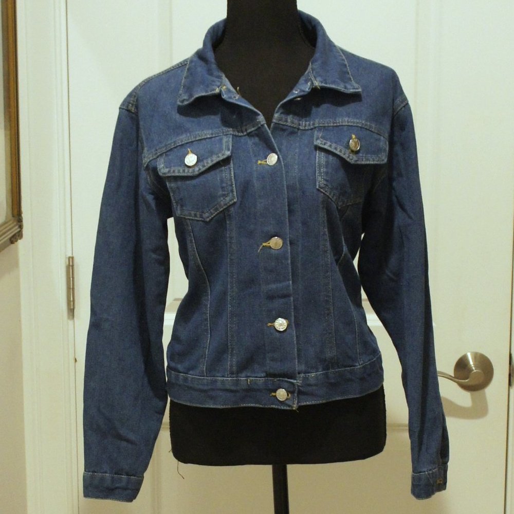 Womens's Blue Denim Jean Jacket Size XL
